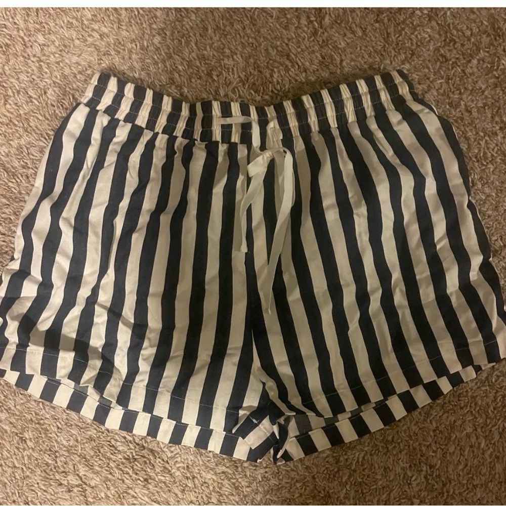 Striped Navy and White Women's Shorts